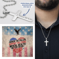 Honor the Fallen engraved cross necklace - remembrance jewelry for soldiers, veterans, and Memorial Day gifting