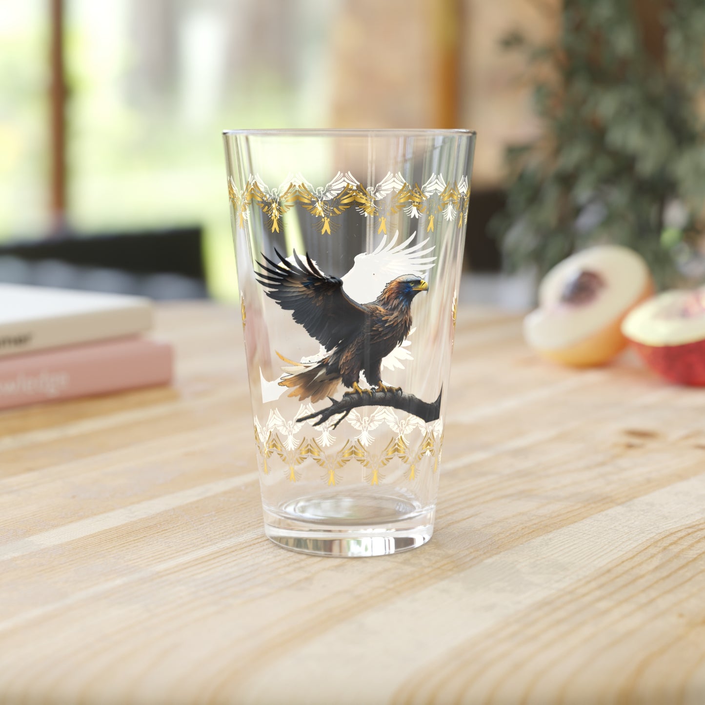 Sky Majesty Triumph 16oz Eagle Pint Glass - Symbol of Strength, Resilience, and Mental Health Awareness