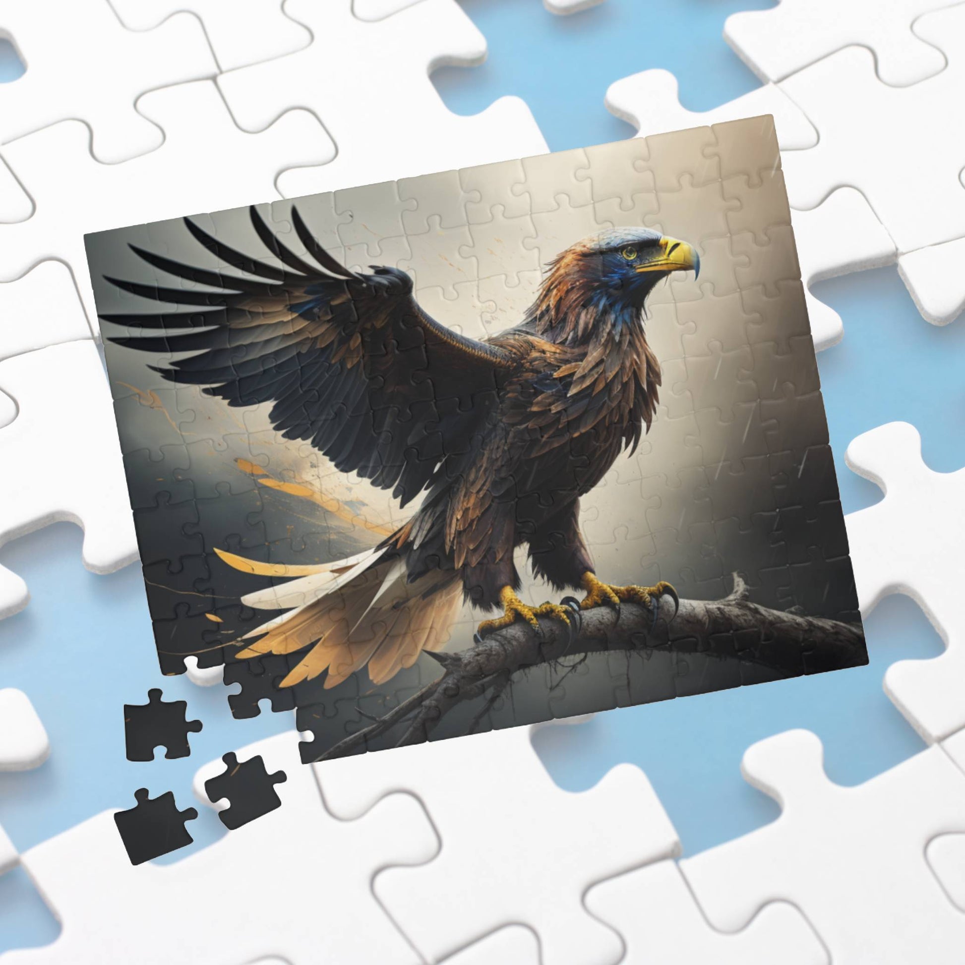 Sky Majesty Triumph: Majestic Eagle Puzzle - Symbol of Strength, Freedom, and Resilience