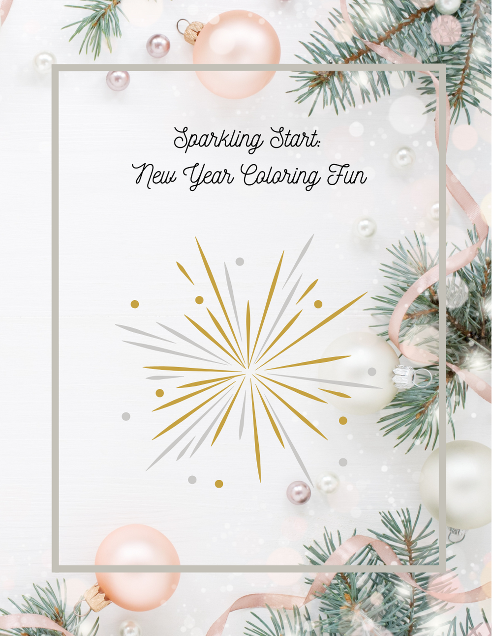 New Year coloring book with positive affirmations and mental health themes