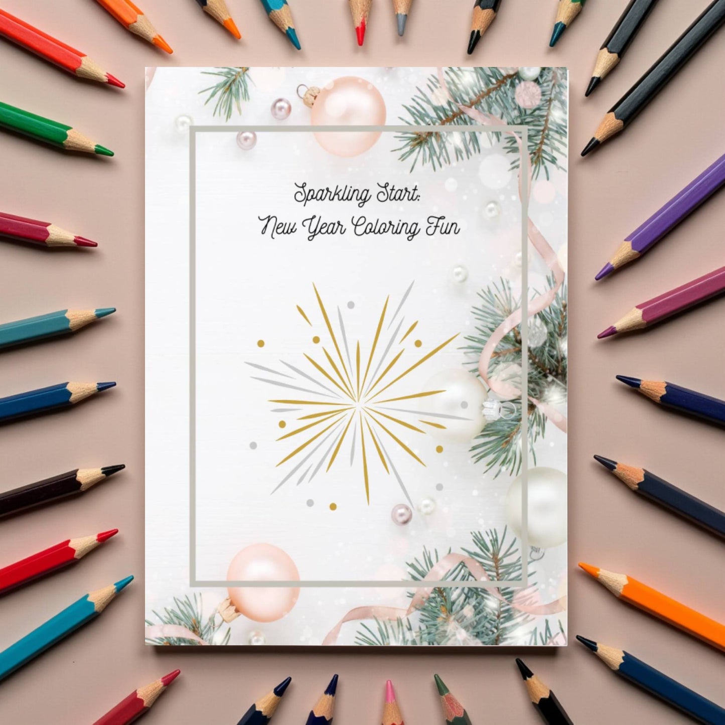 New Year coloring book with positive affirmations and mental health themes