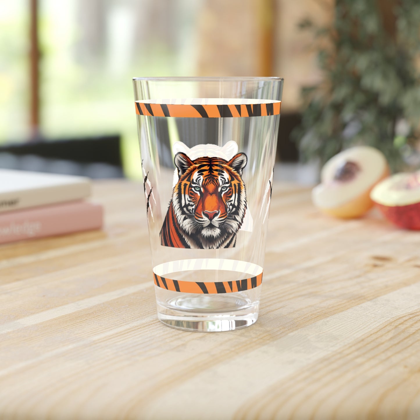 Strength Unleashed 16oz Tiger Pint Glass - Inspiring Strength, Courage, and Empowerment