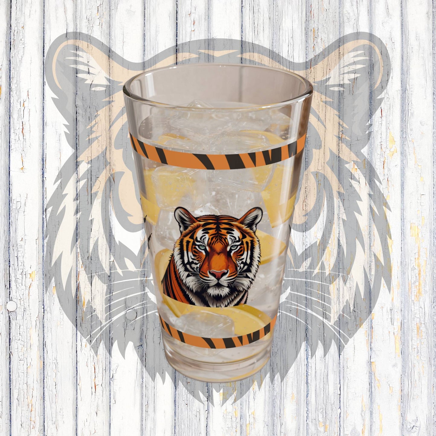 Strength Unleashed 16oz Tiger Pint Glass - Inspiring Strength, Courage, and Empowerment