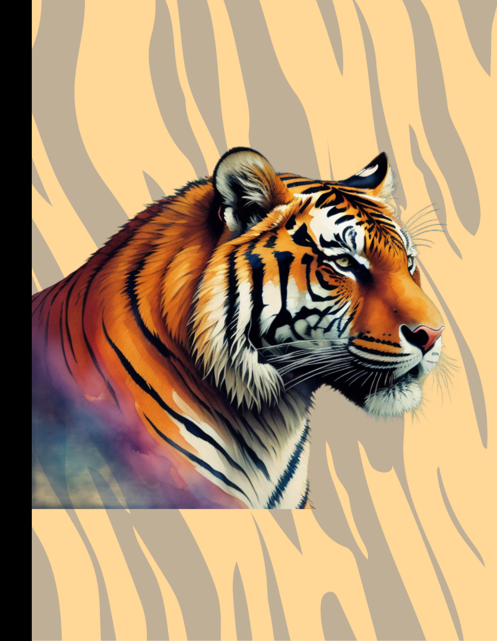 Striped Serenity A Tiger's Mental Journey: Tiger-Themed Composition Notebook
