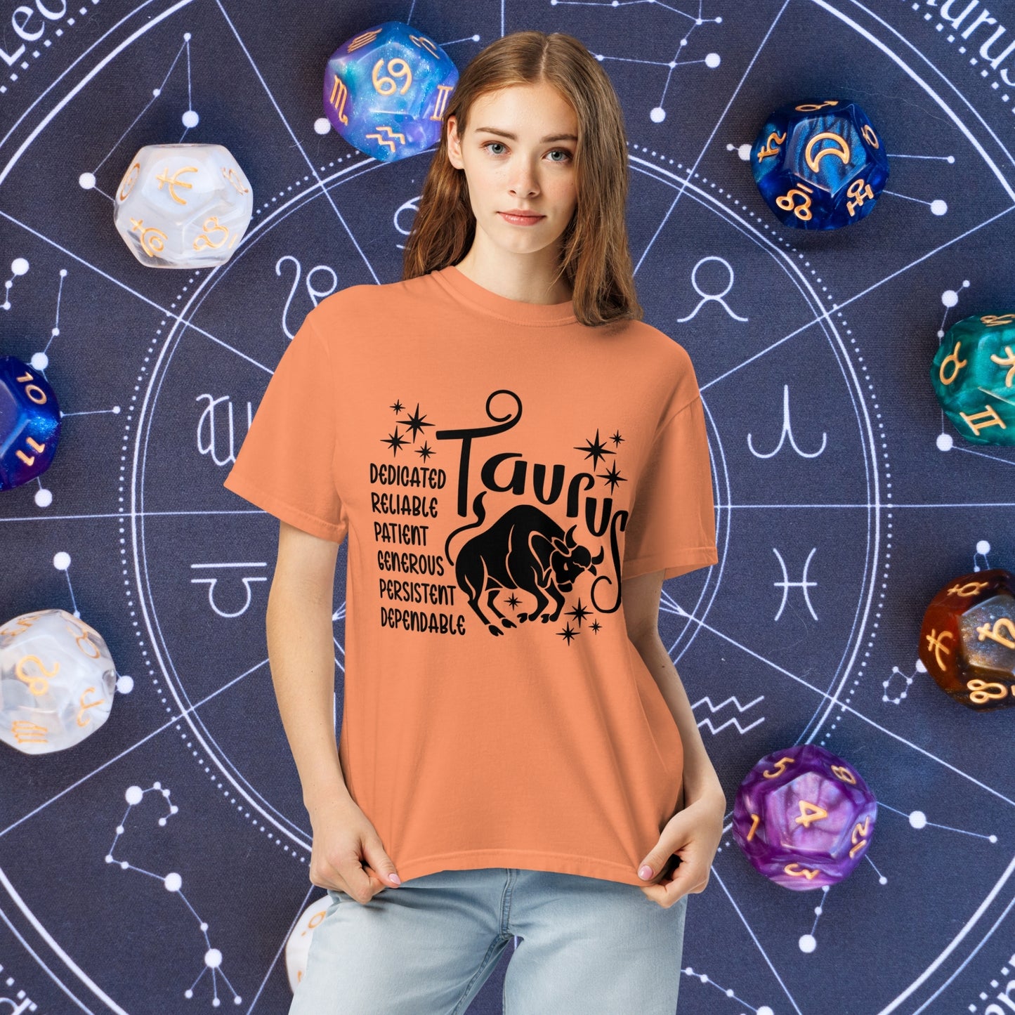 Taurus Zodiac Comfort Colors T-Shirt - Earthy and grounded Taurus astrology shirt, perfect for self-care and thoughtful gifting