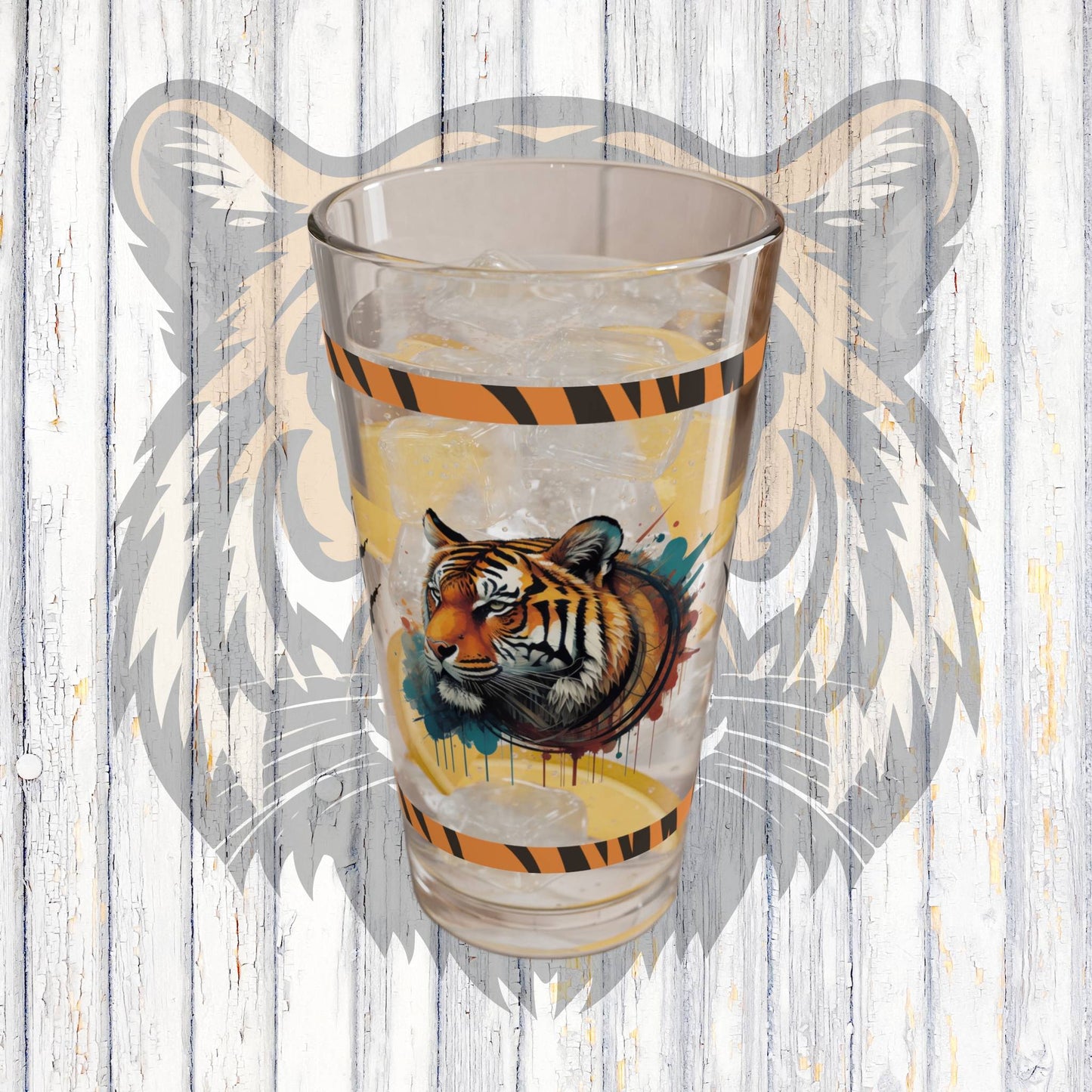 The Resilient Tiger Within 16oz Tiger Pint Glass - Inspiring Strength, Courage, and Empowerment