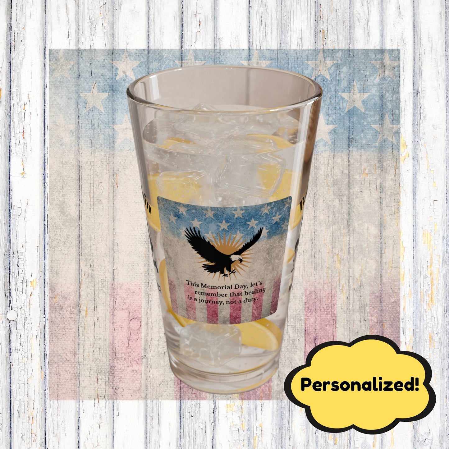 Personalized Memorial Day Pint Glass - "This Memorial Day, Let's Remember", PTSD Awareness Gift for Veterans & Memorial Days