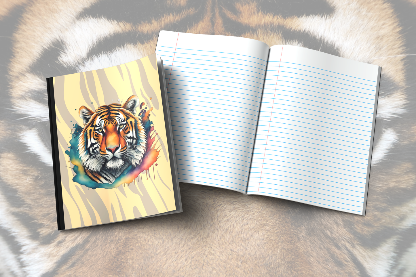Tiger Tranquility Navigating Mental Health: Tiger-Themed Composition Notebook