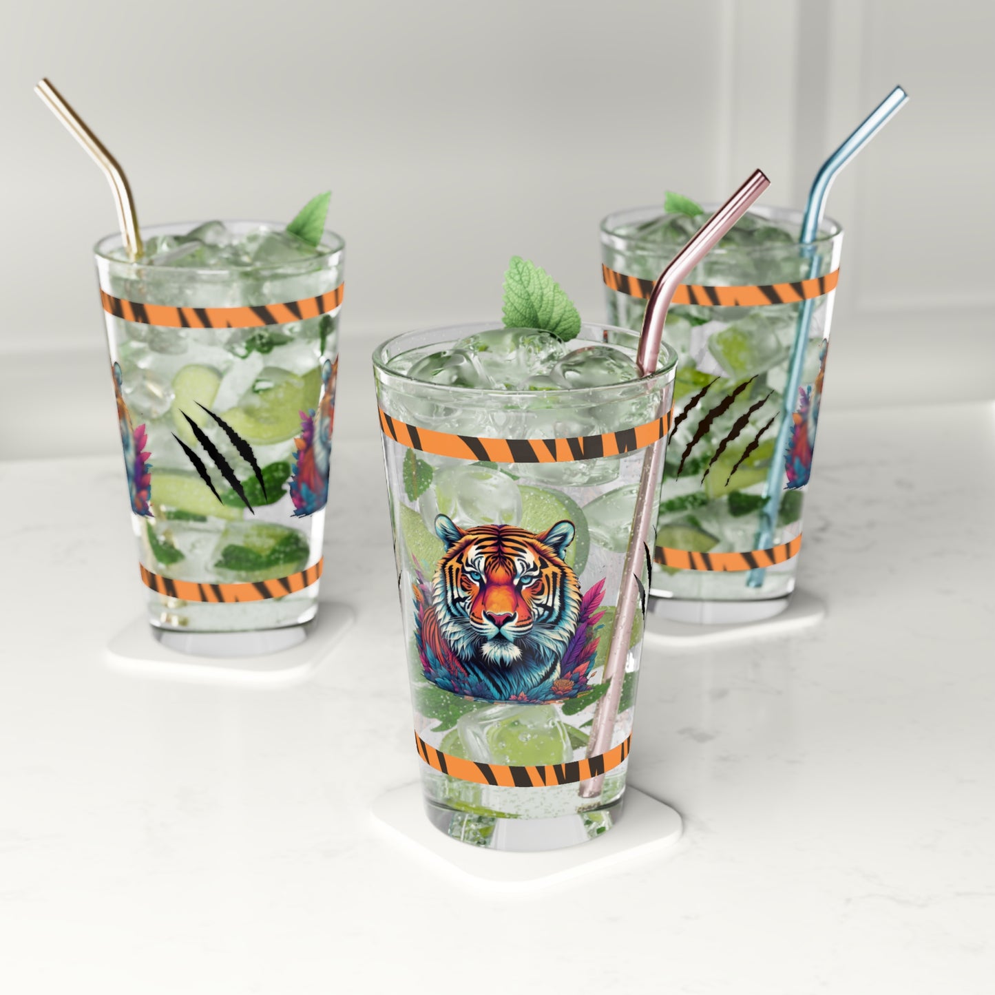 Tigers Resolve 16oz Tiger Pint Glass - Inspiring Strength, Courage, and Empowerment