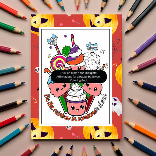 Halloween affirmation coloring book with mindful trick-or-treat fun