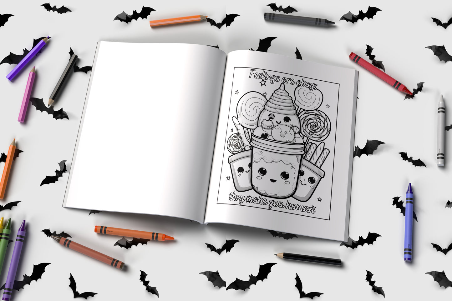 Halloween affirmation coloring book with mindful trick-or-treat fun