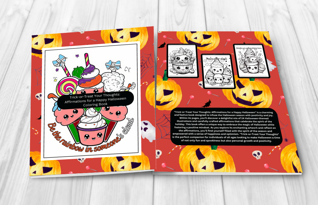 Halloween affirmation coloring book with mindful trick-or-treat fun