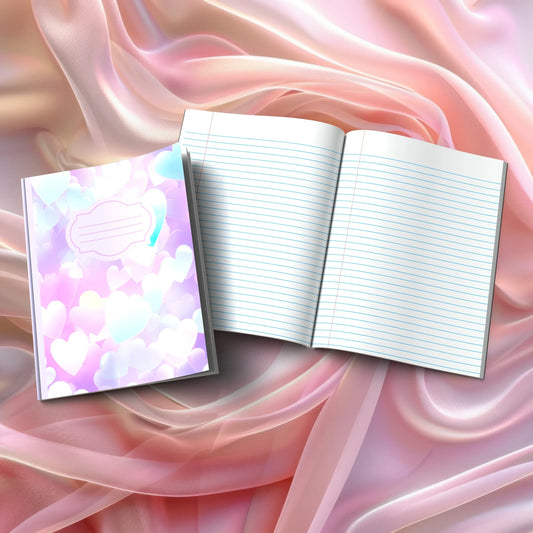 Shop our lavender love heart journal featuring the Pink Lined style option from MySisterIsASurvivor.