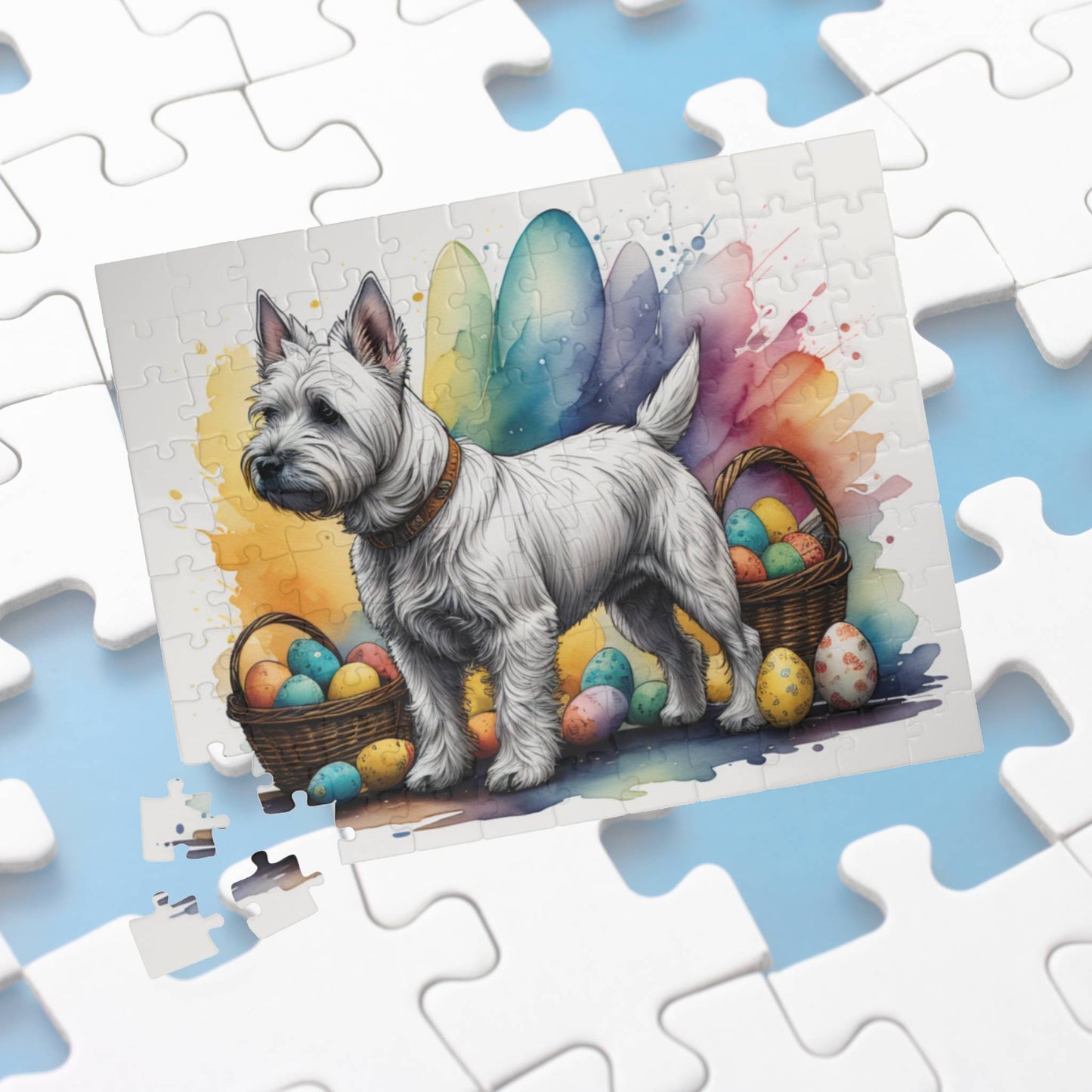 West Highland Terrier Easter Puppy Puzzle - Dog Lovers, Mental Health Benefits, Holiday Fun, Mindfulness, Stress Relief, Festive Gift