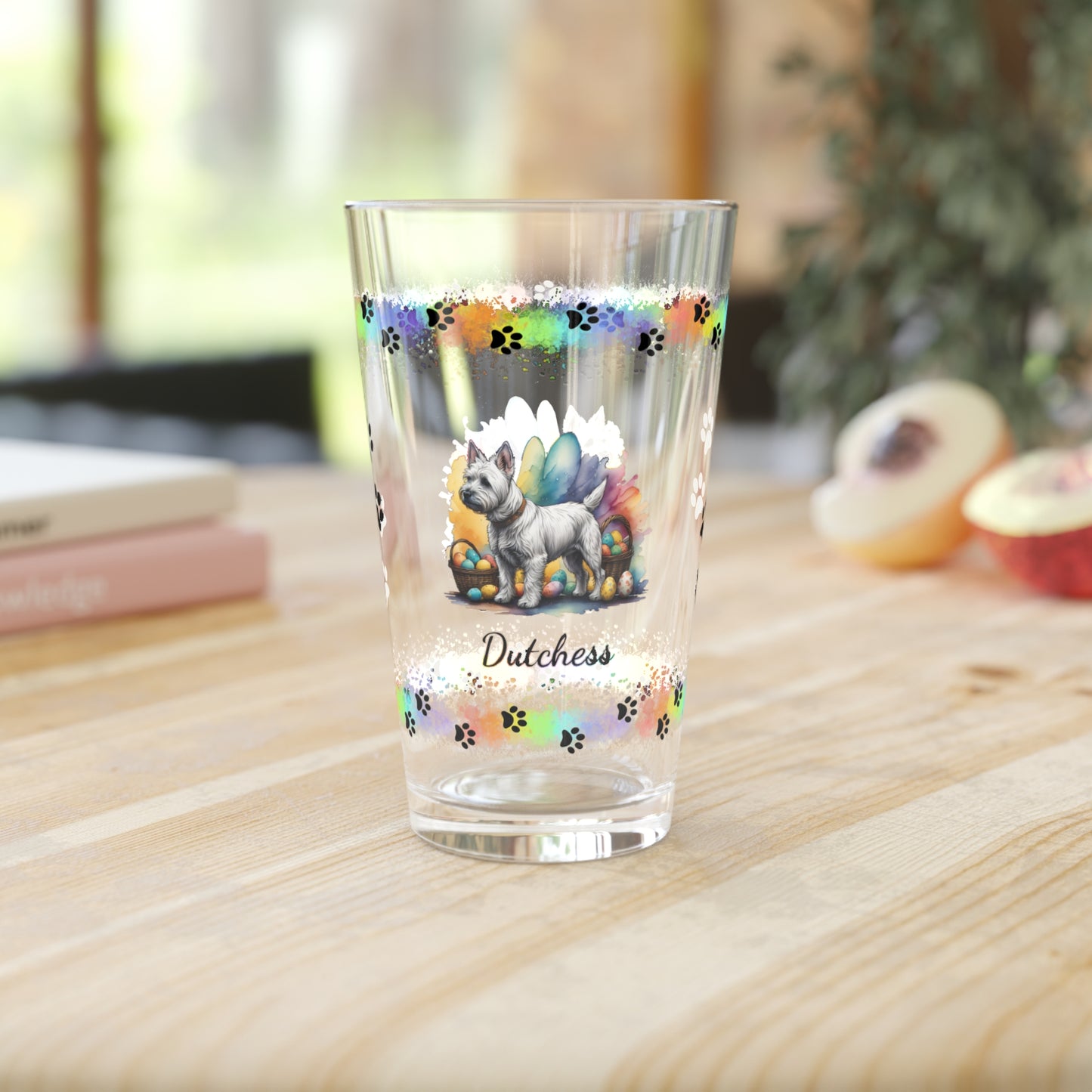 West Highland Terrier Personalized Easter Puppy 16oz Pint Glass - Custom Dog Design, Mental Health Gift, Easter Décor, and Festive Celebrations