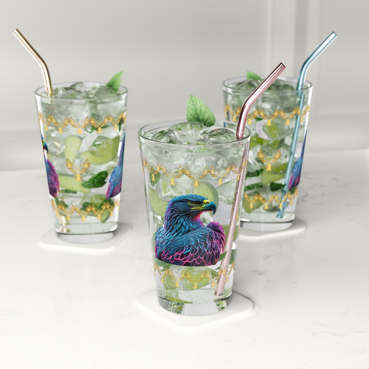 Wings of Resilience 16oz Eagle Pint Glass - Symbol of Strength, Resilience, and Mental Health Awareness