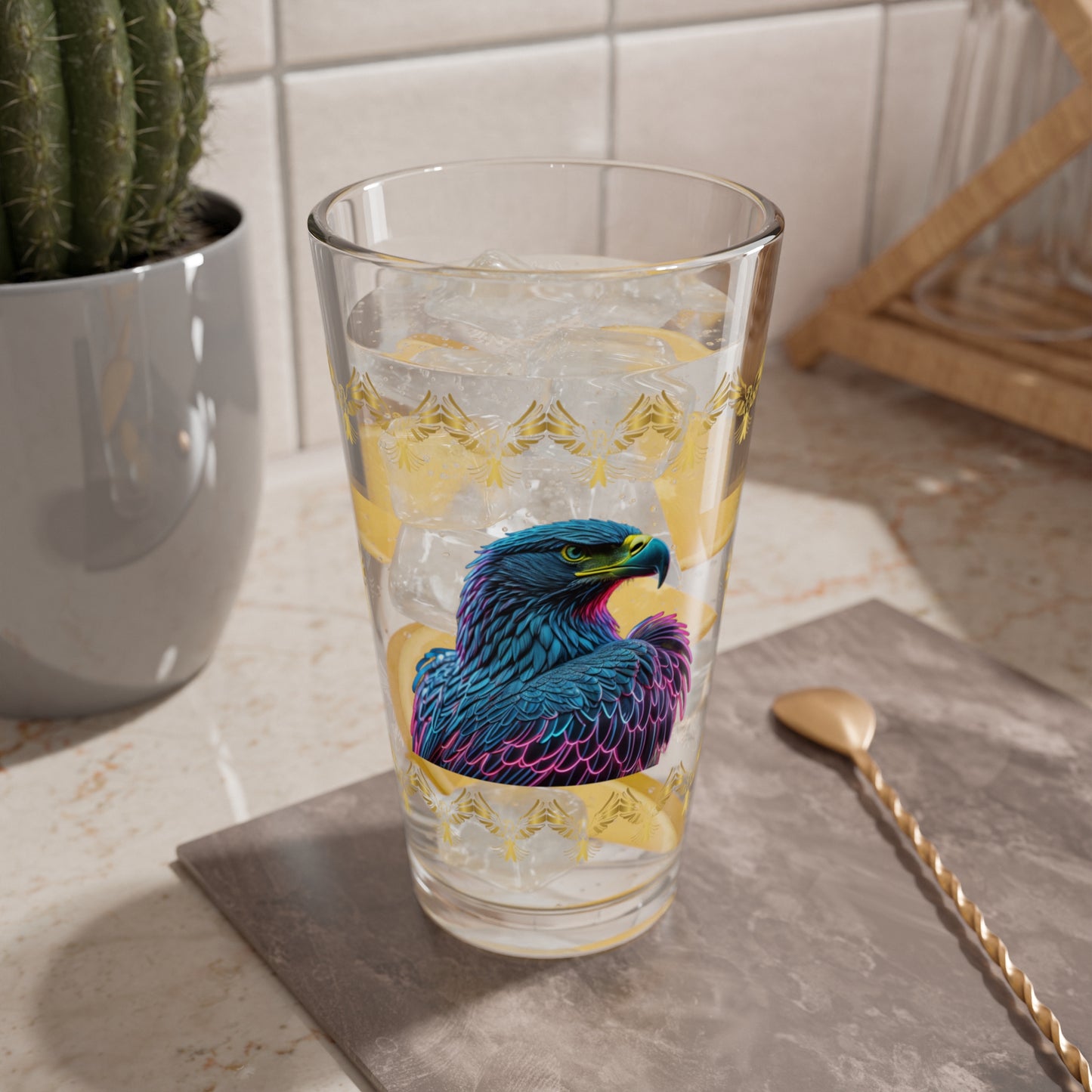 Wings of Resilience 16oz Eagle Pint Glass - Symbol of Strength, Resilience, and Mental Health Awareness