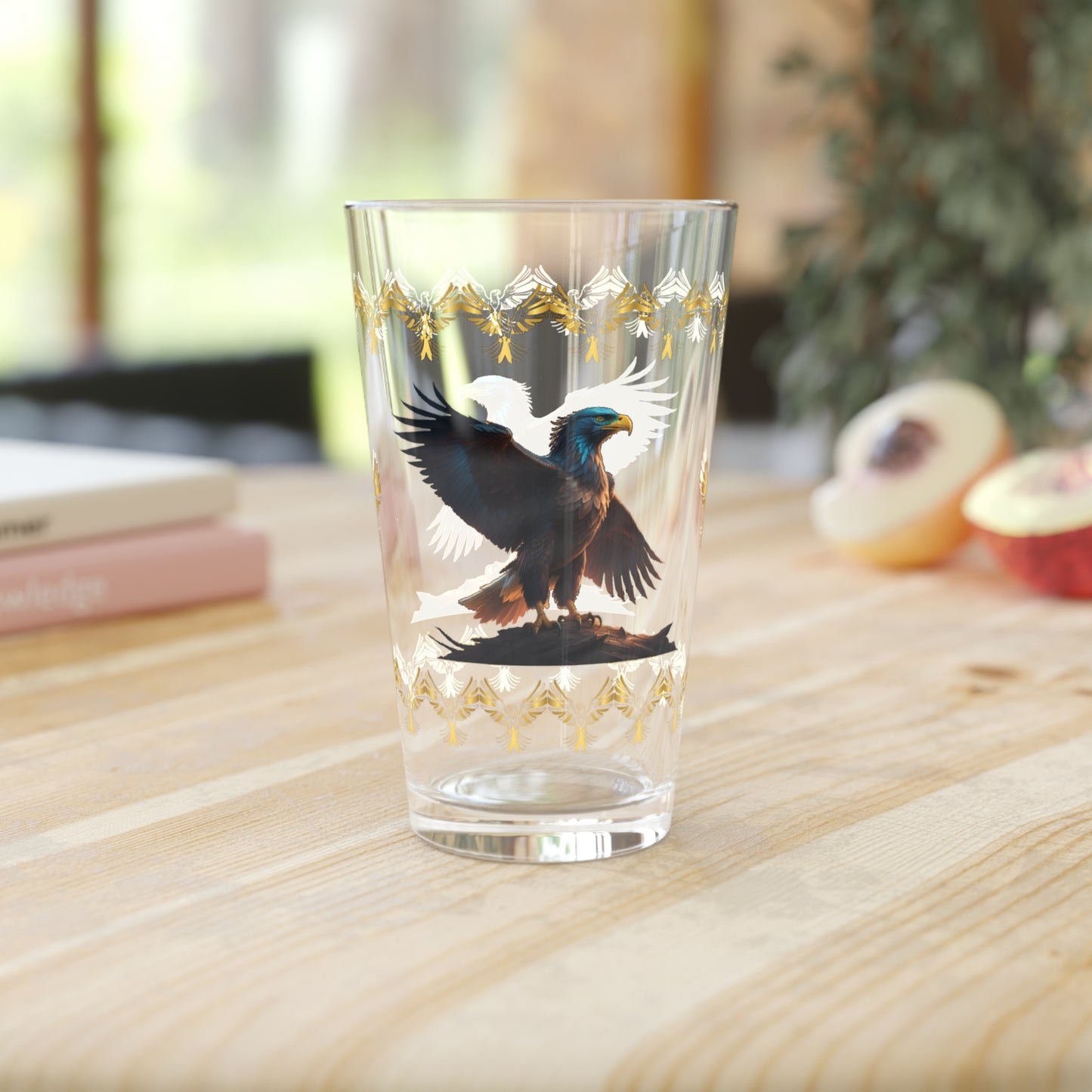 Wingspan of Strength 16oz Eagle Pint Glass - Symbol of Strength, Resilience, and Mental Health Awareness