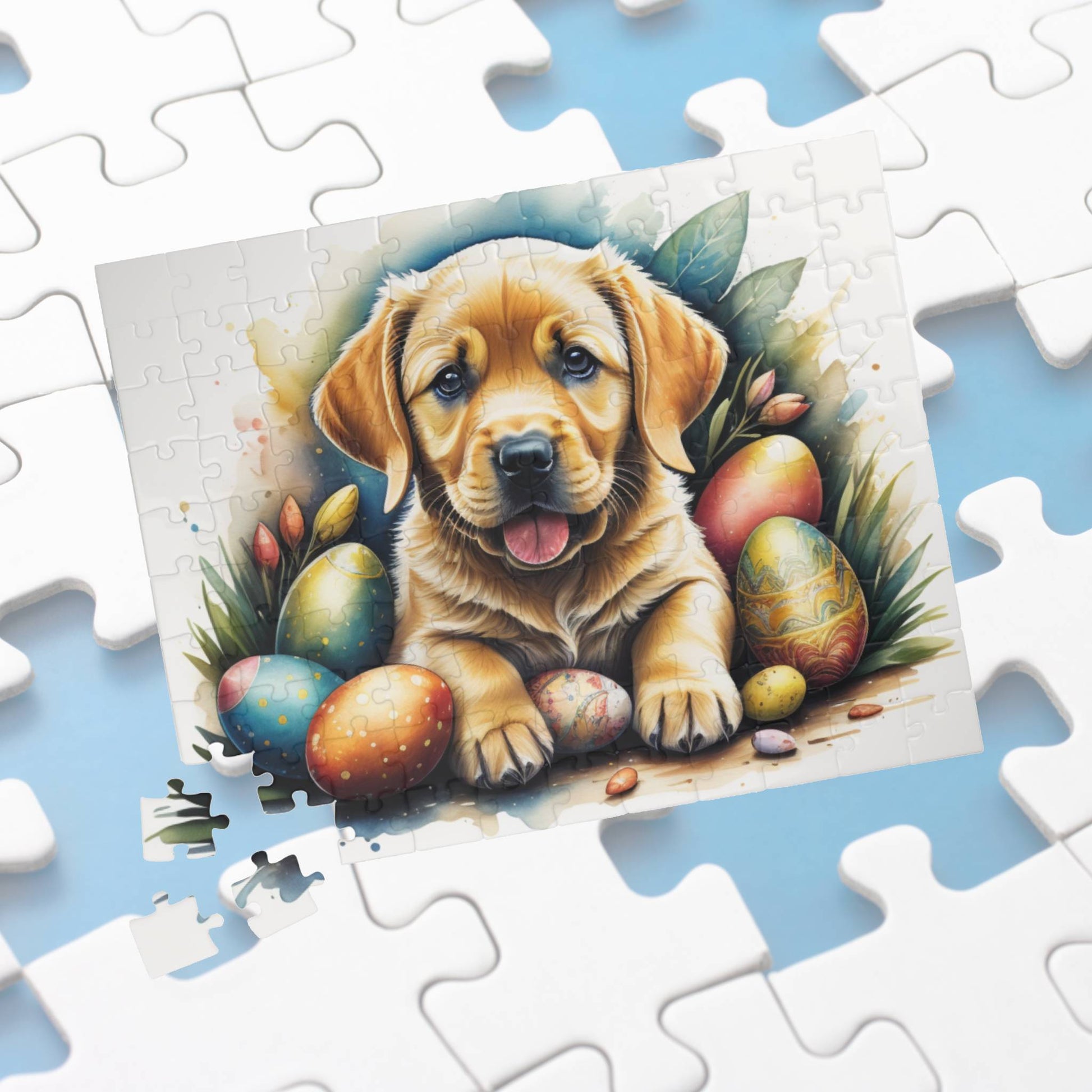Yellow Labrador Easter Puppy Puzzle - Dog Lovers, Mental Health Benefits, Holiday Fun, Mindfulness, Stress Relief, Festive Gift