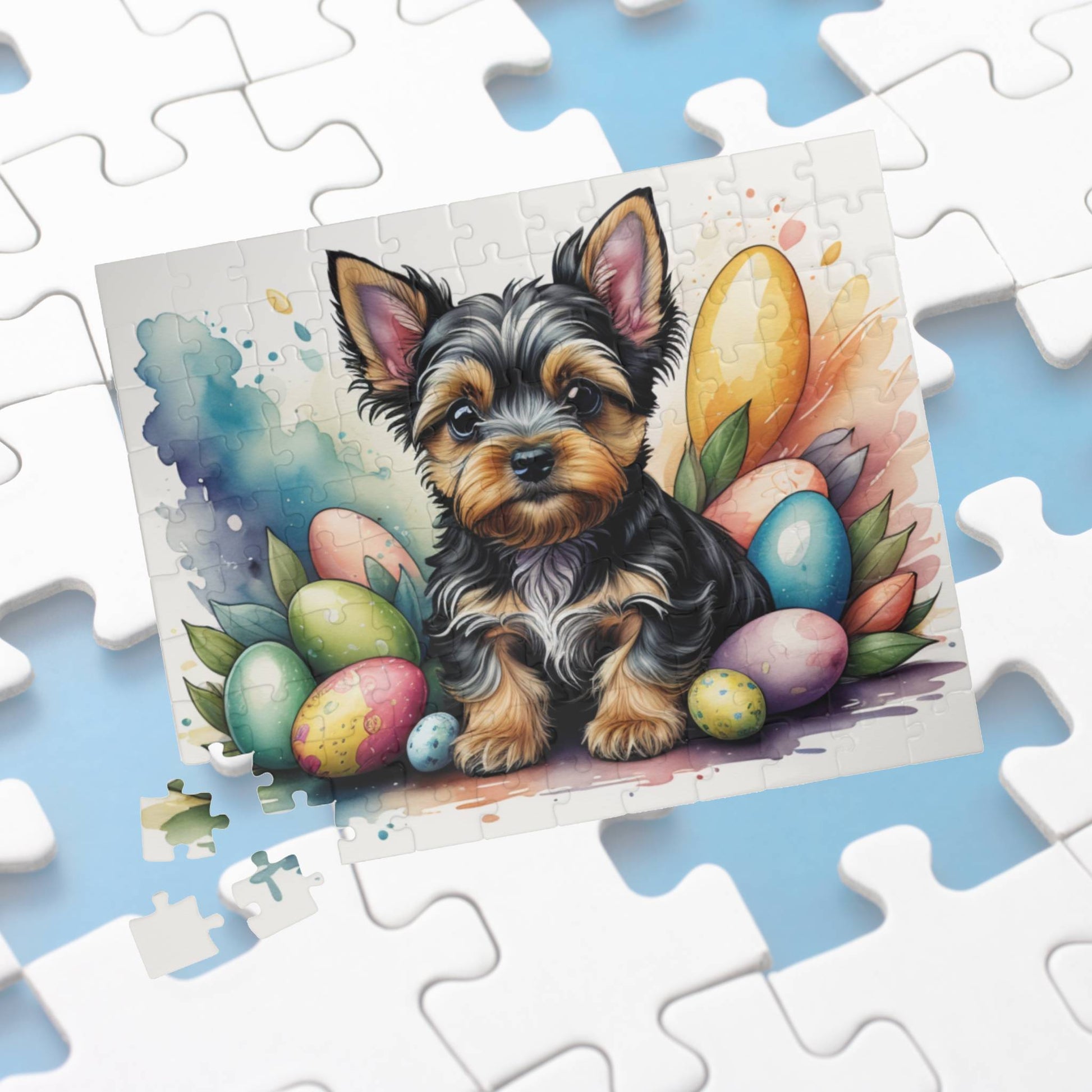 Yorkshire Terrier Easter Puppy Puzzle - Dog Lovers, Mental Health Benefits, Holiday Fun, Mindfulness, Stress Relief, Festive Gift