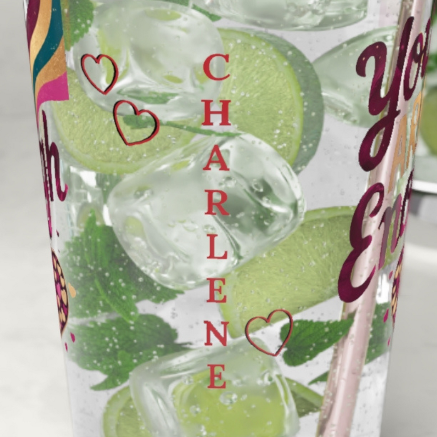 You Are Enough: Personalized Valentine's Day Affirmation Pint Glass – Valentine's Day Self-Care Gift, Mindful Positivity Drinkware