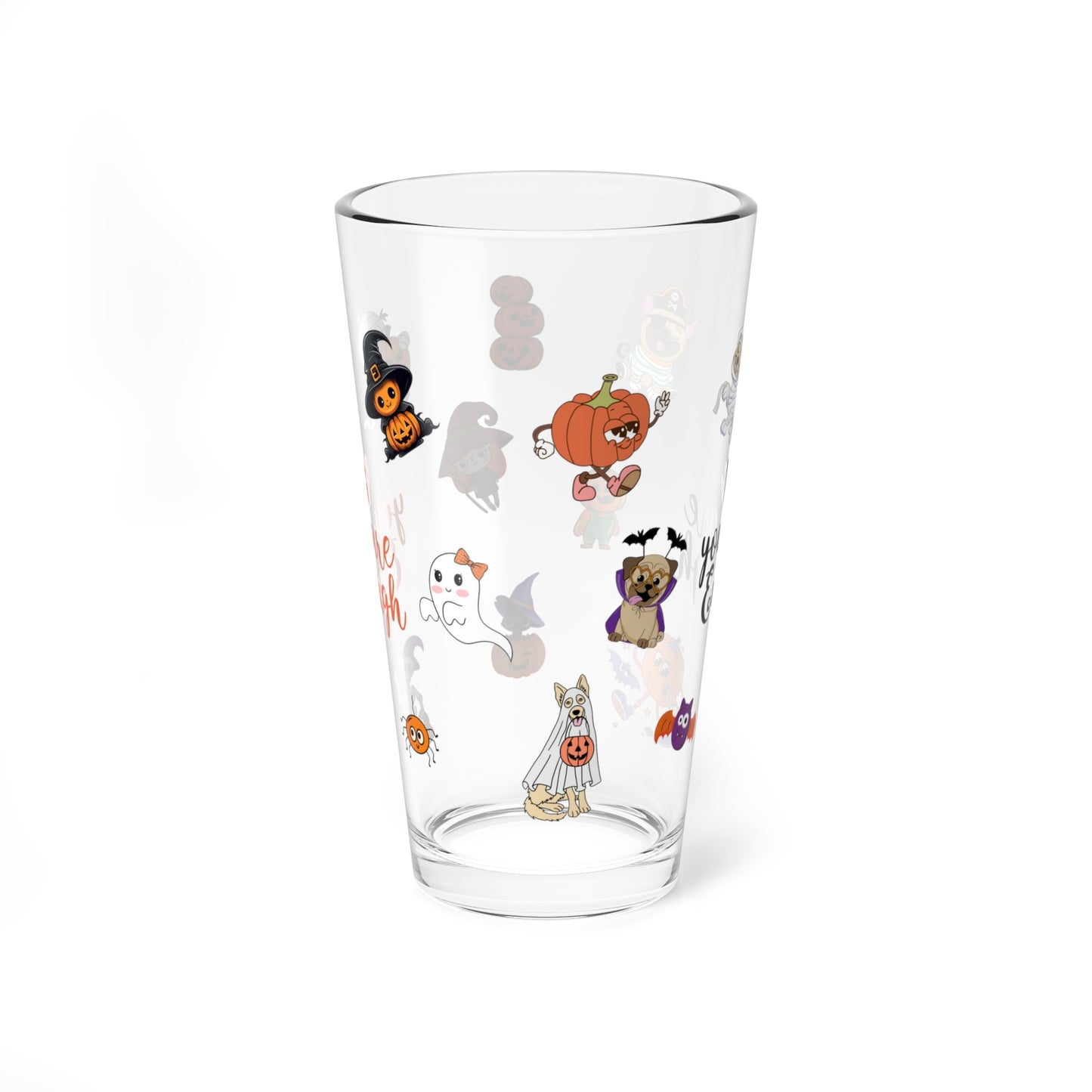 You Are Enough Halloween 16oz pint glass, positive self-love themed party drinkware - MySisterIsASurvivor
