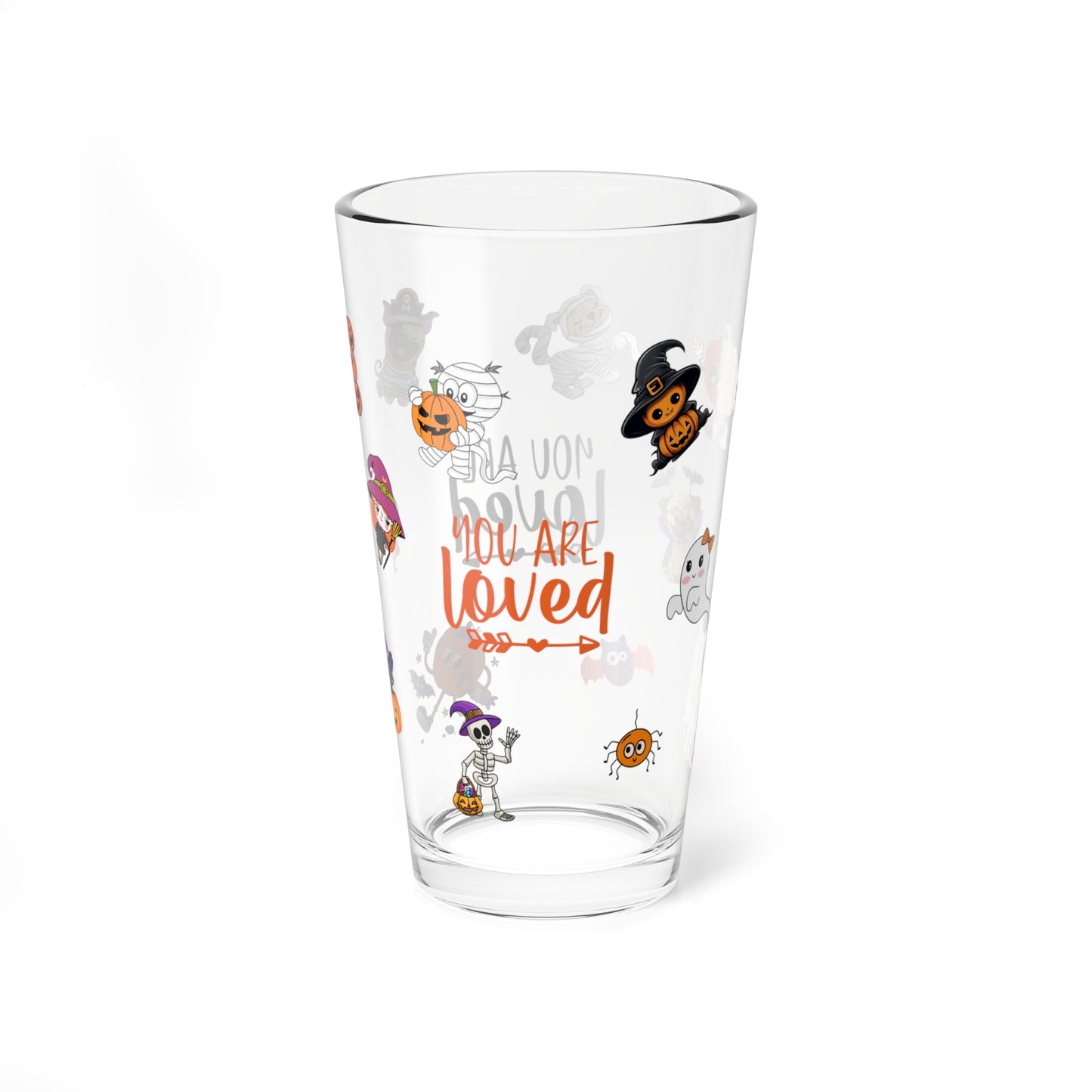 You Are Loved, Halloween Pint Glass, 16oz - Perfect for Positive Sips & Fall Fun