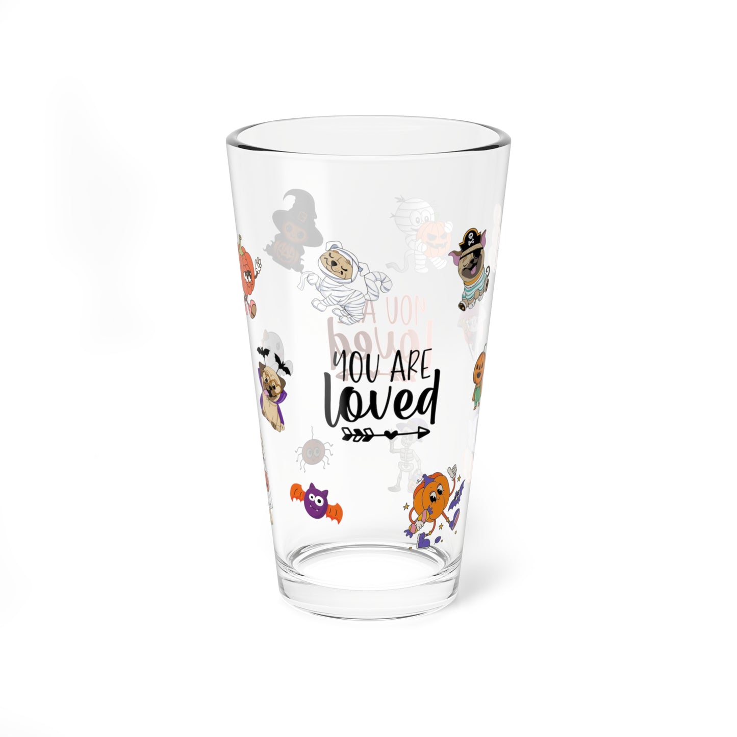 You Are Loved, Halloween Pint Glass, 16oz - Perfect for Positive Sips & Fall Fun