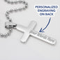 Freedom Isn't Free Cross Necklace | Engraved Stainless Steel Pendant for Veterans, Memorial Gift, PTSD Support Jewelry
