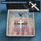 "This Memorial Day, Let's Remember" cross necklace - engraved tribute gift for honoring military loss
