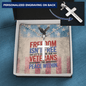 Engraved cross necklace with "Freedom Isn't Free" - personalized military memorial jewelry for PTSD support and veterans