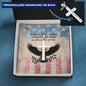 Honoring The Brave Cross Necklace | Engraved Stainless Steel Pendant for Veterans, Memorial Gift, PTSD Support Jewelry