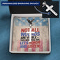 Cross necklace engraved with "Not All Wounds Are Visible" - mental health and PTSD support gift for veterans