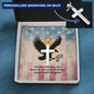 This Memorial Day, Let’s Break The Silence Cross Necklace | Engraved Stainless Steel Pendant for Veterans, Memorial Gift, PTSD Support Jewelry