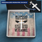 We Remember Their Sacrifice Cross Necklace | Engraved Stainless Steel Pendant for Veterans, Memorial Gift, PTSD Support Jewelry