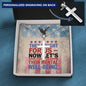 "They Fought for Us" engraved dog tag-style cross - tribute necklace for military service and Memorial Day