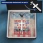 Engraved cross necklace with "Memories of War Don’t Fade" - PTSD awareness and veteran remembrance jewelry