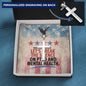 Cross necklace engraved with "Let's Break the Silence" - PTSD awareness gift for veterans and loved ones