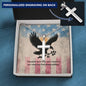 Freedom Isn't Free Cross Necklace | Engraved Stainless Steel Pendant for Veterans, Memorial Gift, PTSD Support Jewelry