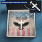 Honoring Sacrifice Cross Necklace | Engraved Stainless Steel Pendant for Veterans, Memorial Gift, PTSD Support Jewelry