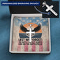 Lest We Forget Cross Necklace | Engraved Stainless Steel Pendant for Veterans, Memorial Gift, PTSD Support Jewelry