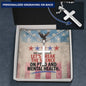 Cross necklace engraved with "Let's Break the Silence" - PTSD awareness gift for veterans and loved ones