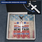 Engraved cross necklace with "We Remember Their Sacrifice" - military memorial gift for healing and honor