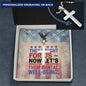 "They Fought for Us" engraved dog tag-style cross - tribute necklace for military service and Memorial Day
