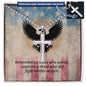 Their Sacrifice Is Remembered Cross Necklace | Engraved Stainless Steel Pendant for Veterans, Memorial Gift, PTSD Support Jewelry
