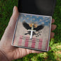 Their Courage Never Fades Cross Necklace | Engraved Stainless Steel Pendant for Veterans, Memorial Gift, PTSD Support Jewelry