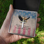 This Memorial Day, Let's Remember Cross Necklace | Engraved Stainless Steel Pendant for Veterans, Memorial Gift, PTSD Support Jewelry