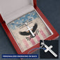 Honoring The Brave Cross Necklace | Engraved Stainless Steel Pendant for Veterans, Memorial Gift, PTSD Support Jewelry