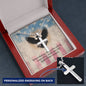 Their Sacrifice Is Remembered Cross Necklace | Engraved Stainless Steel Pendant for Veterans, Memorial Gift, PTSD Support Jewelry