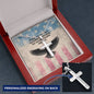 Honoring Sacrifice Cross Necklace | Engraved Stainless Steel Pendant for Veterans, Memorial Gift, PTSD Support Jewelry